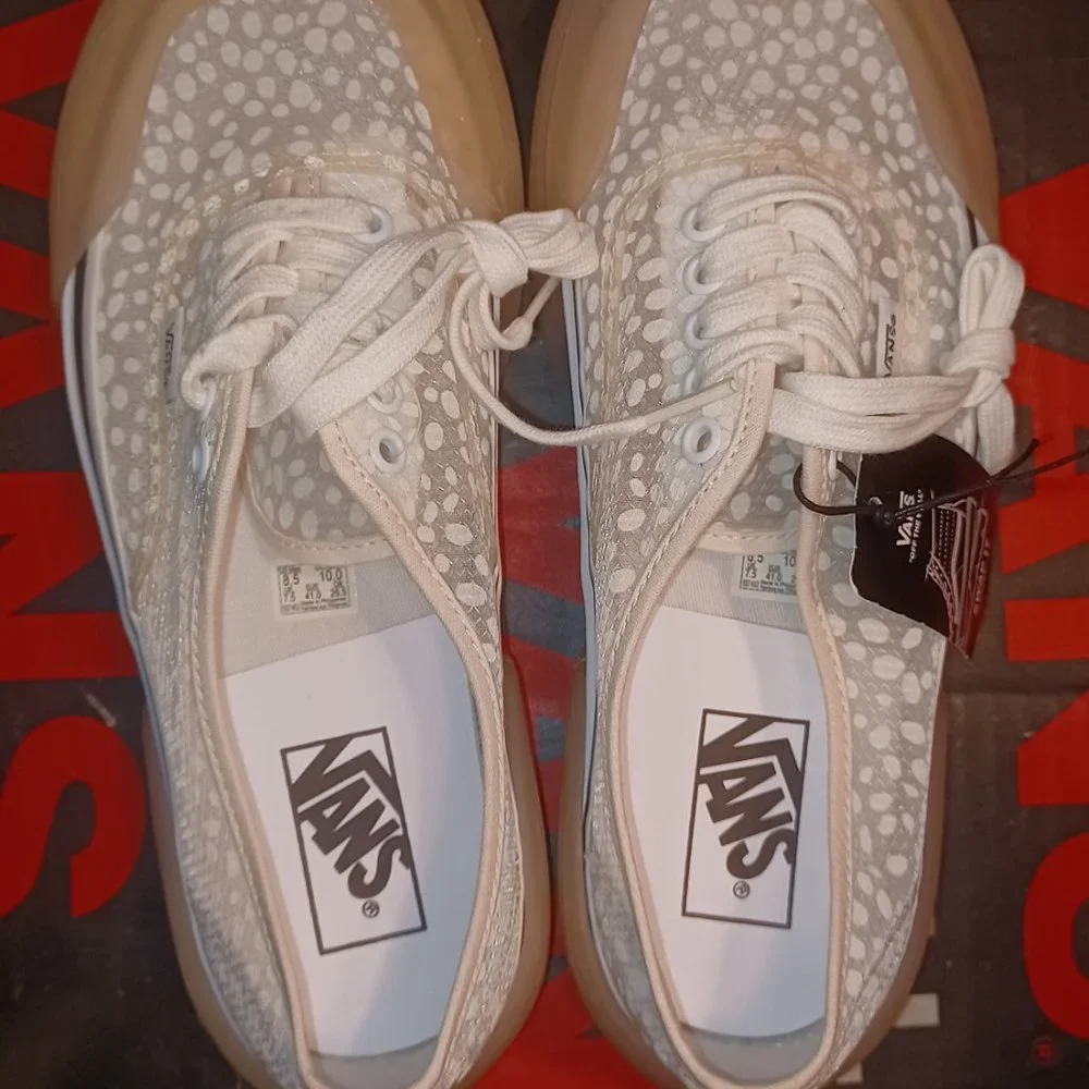 Vans Mens 3.5/Womens 5 Authentic Mesh Dots DX Modular White Synthetic Mesh Wraps